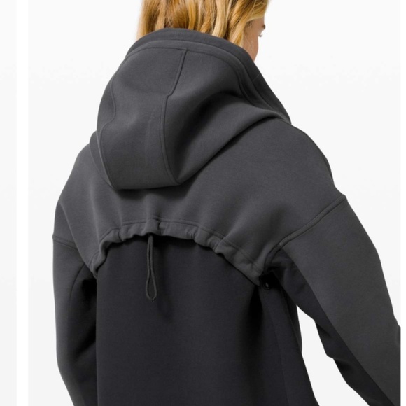 Lululemon In Orbit Graphite Grey Black Full Zip Oversized Jacket Size 10 EUC - Picture 5 of 11